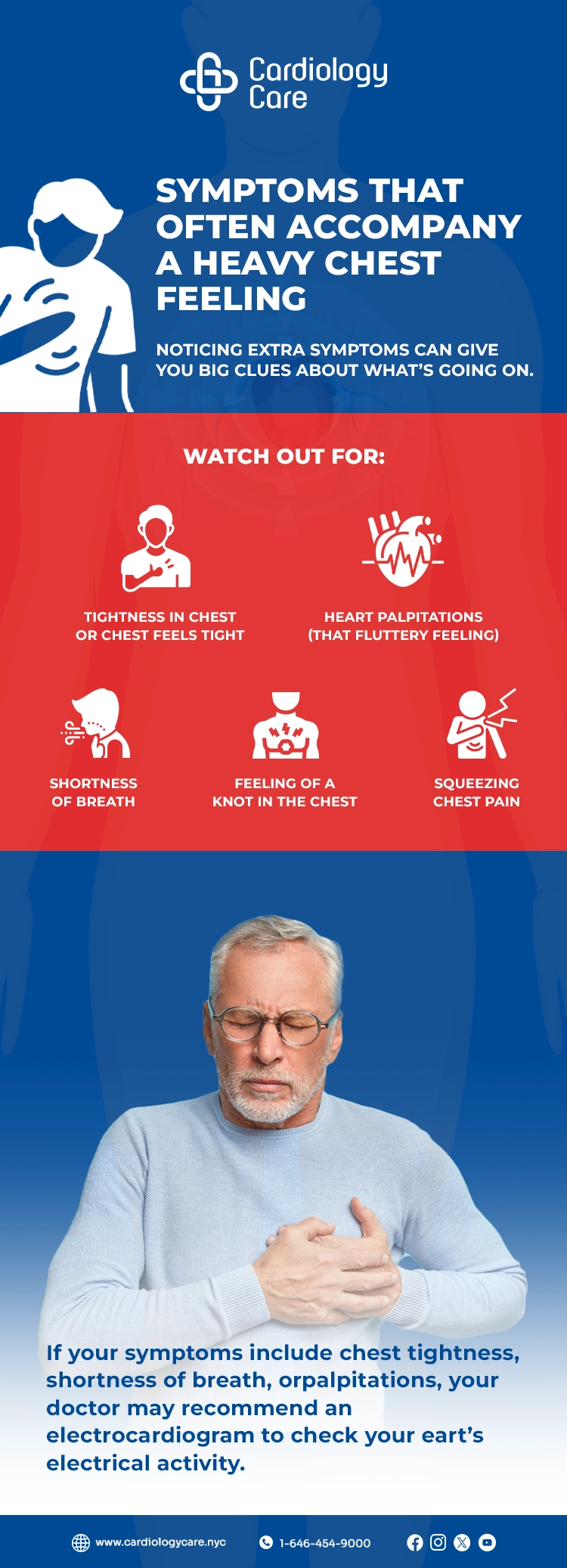 Symptoms That Often Accompany a Heavy Chest Feeling
